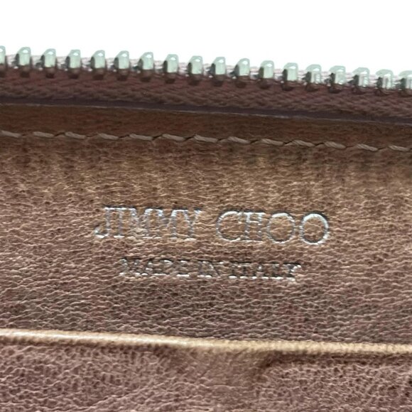 Auth JIMMY CHOO Philippa - Dark Brown Silver Leather Hardware Long Wallet - Picture 7 of 7